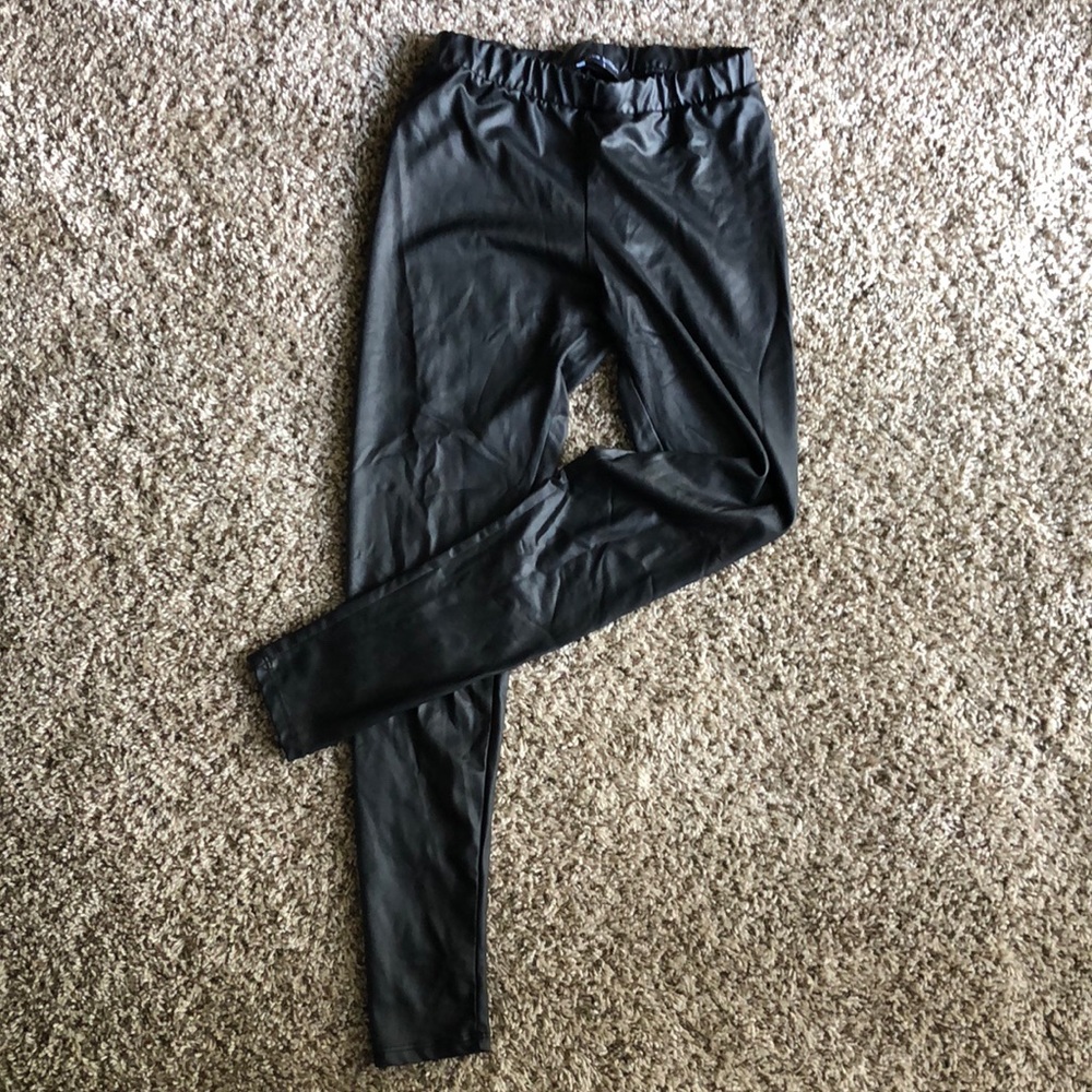Faux Black Leather Leggings